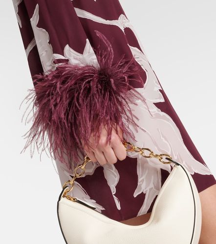 Robe en soie à imprimé et plumes - Valentino Garavani - Modalova
