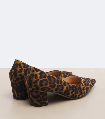 Escarpins Aylin en daim à motif léopard - Gianvito Rossi - Modalova