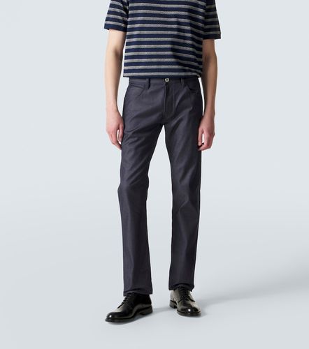 Jean droit en coton et soie mélangés - Giorgio Armani - Modalova