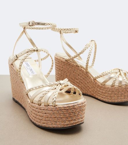 Espadrilles compensées Nyra en cuir - Jimmy Choo - Modalova