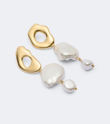 Boucles d'oreilles Delos en plaqué or 24 ct et perles - Ysso - Modalova