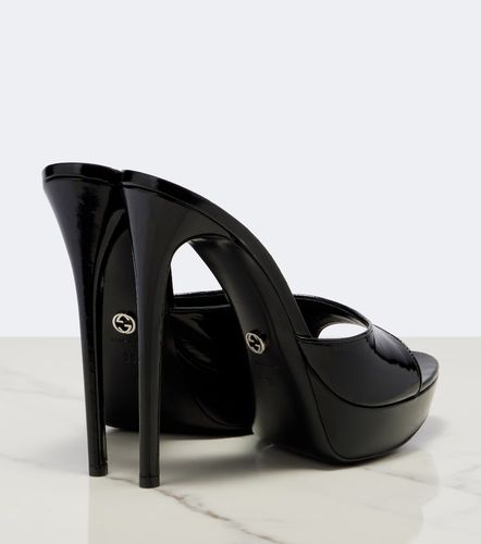 Mules Julia à plateau en cuir verni - Gucci - Modalova
