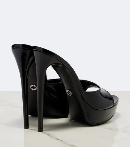 Mules Julia à plateau en cuir verni - Gucci - Modalova
