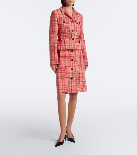 Jupe midi en tweed de laine, coton et soie - Prada - Modalova