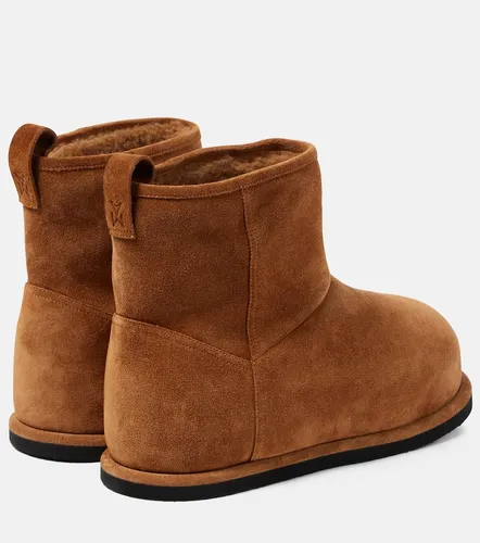 Bottines Heidi en daim et shearling - Amina Muaddi - Modalova