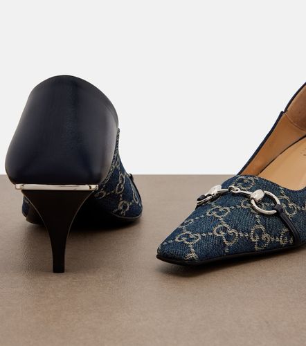 Escarpins Vittoria en denim et cuir - Gucci - Modalova