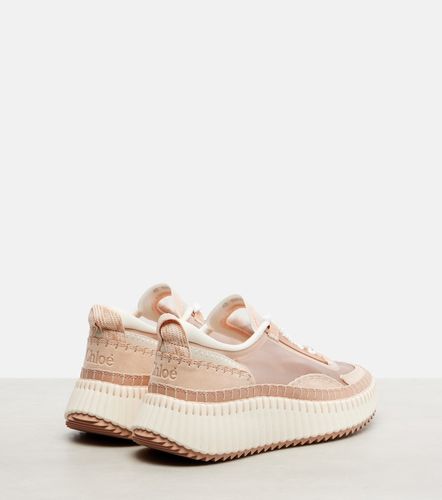 Chloé Baskets à plateforme Nama bordées de cuir - Chloe - Modalova