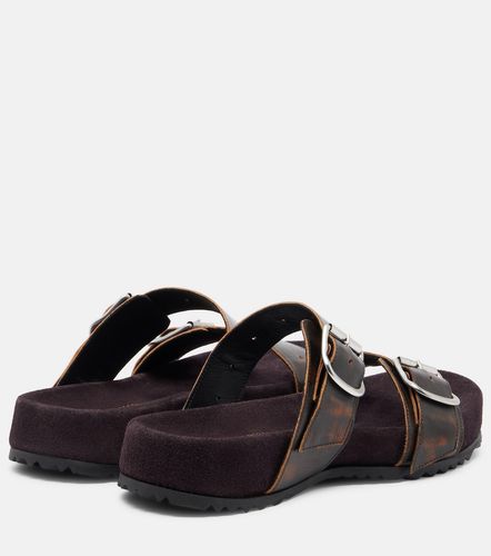 Mules en cuir et daim - Dries Van Noten - Modalova