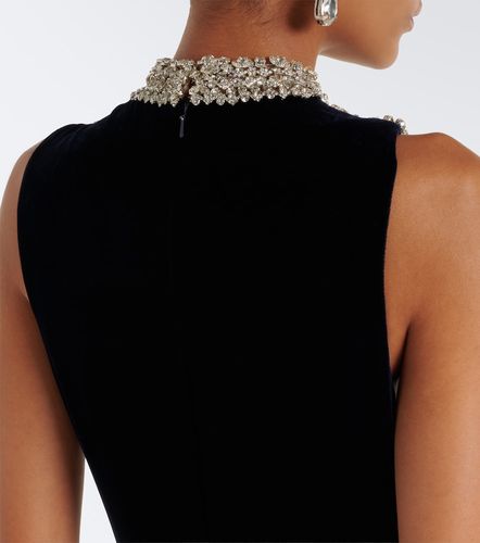 Robe longue en velours à cristaux - Costarellos - Modalova