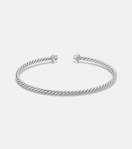 Bracelet jonc Micro Cable Flex® en argent sterling et or 14 ct et topaze - David Yurman - Modalova