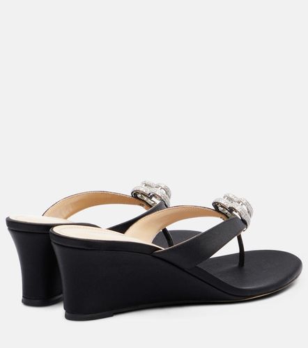 Mules compensées Double Heart en satin - Mach & Mach - Modalova