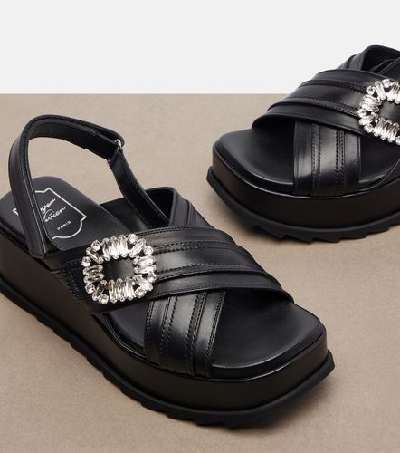 Sandales compensées Strass Buckle en cuir - Roger Vivier - Modalova