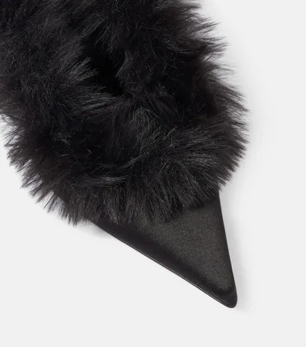 Mules en cuir et shearling synthétique - Magda Butrym - Modalova