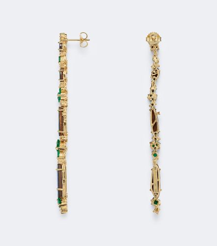 Boucles d’oreilles en or 18 ct, diamants, émeraudes et opales - Suzanne Kalan - Modalova