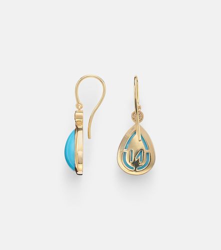 Boucles d’oreilles en or 14 ct, turquoises et diamants - Ileana Makri - Modalova
