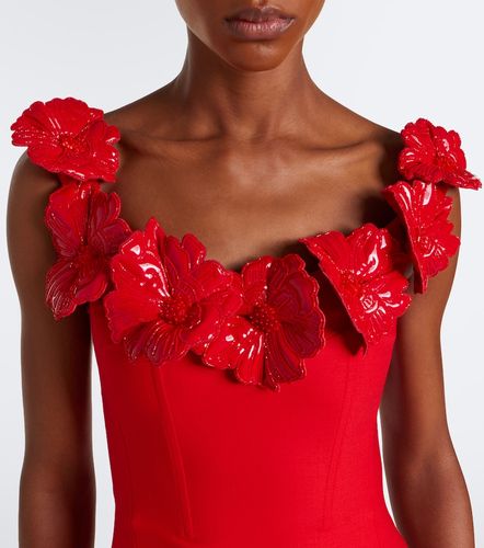 Robe en laine à appliqués floraux - David Koma - Modalova