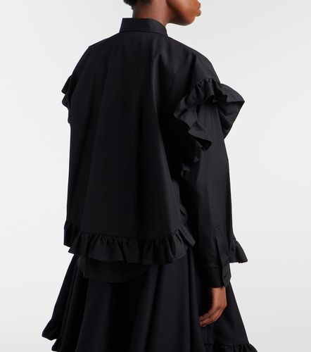 Kei Ninomiya Blouse en coton à volants - Noir Kei Ninomiya - Modalova