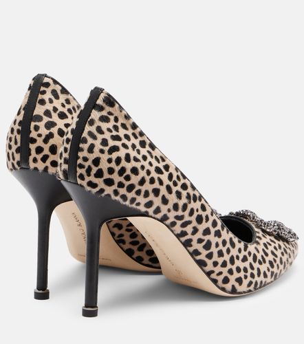 Escarpins Hangisi 90 en cuir façon poulain - Manolo Blahnik - Modalova