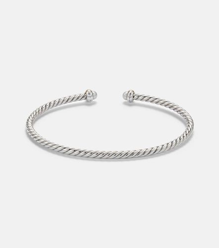 Bracelet jonc Micro Cable Flex® en argent sterling et or 14 ct et perles - David Yurman - Modalova