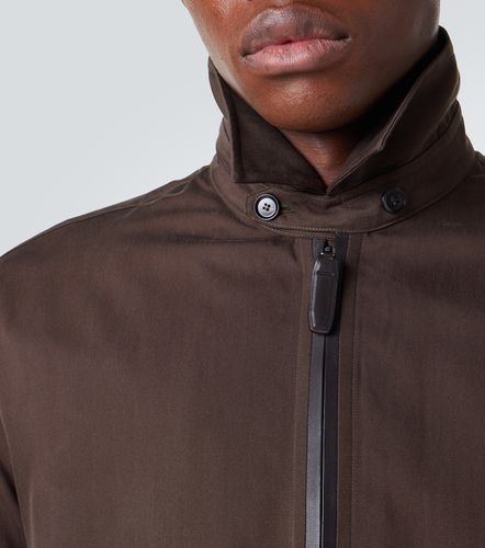 Veste blouson en soie à finitions en cuir - Brioni - Modalova