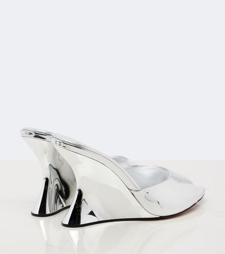 Mules compensées Bisous en cuir métallisé - Aquazzura - Modalova