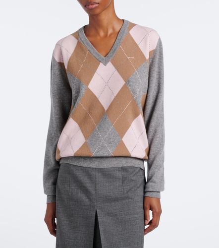 Pull en cachemire à motif argyle - Prada - Modalova