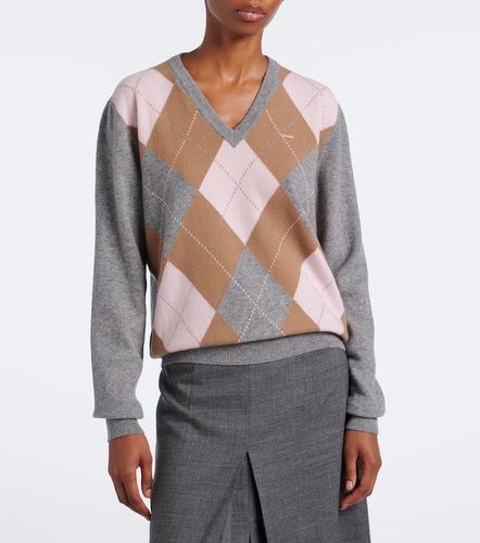 Pull en cachemire à motif argyle - Prada - Modalova