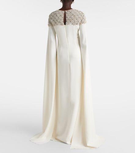 Robe longue en soie mélangée à ornements - Oscar de la Renta - Modalova