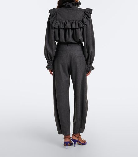 Chloé Pantalon barrel en laine et cachemire - Chloe - Modalova