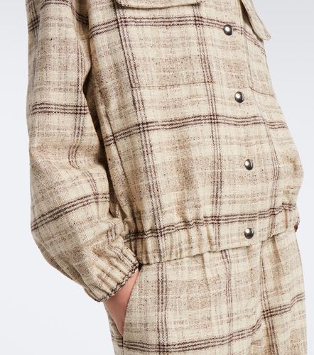 Veste à carreaux en coton, jute et soie mélangés - Brunello Cucinelli - Modalova
