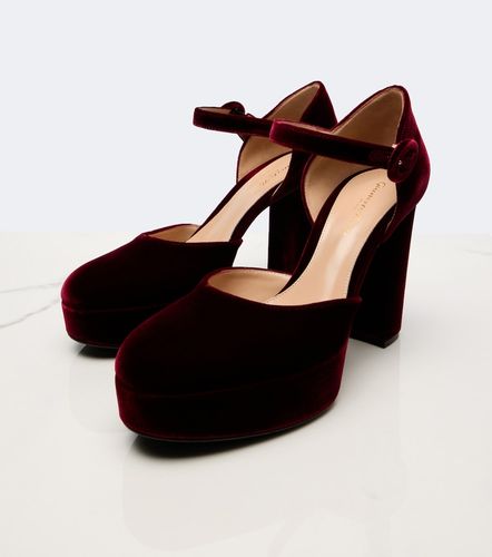 Escarpins à plateau en velours - Gianvito Rossi - Modalova