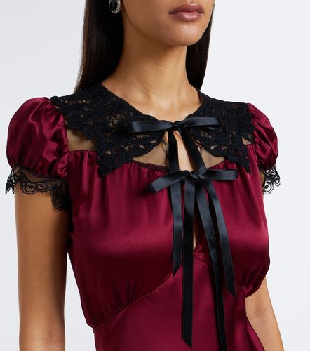Robe midi en satin de soie à dentelle - Rodarte - Modalova
