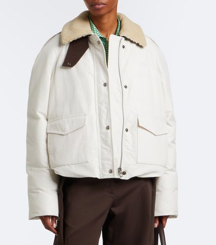 Veste blouson en coton mélangé et shearling - Loewe - Modalova