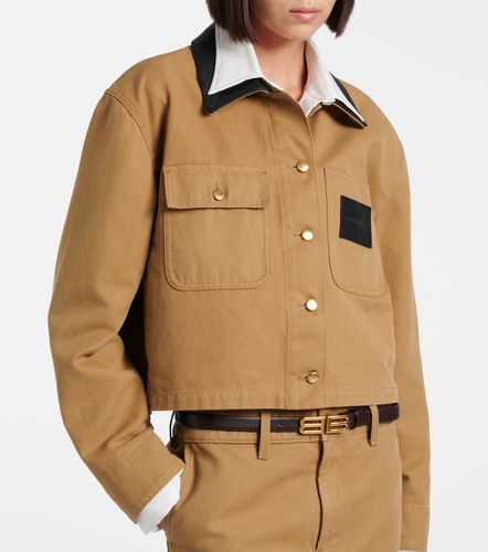 Veste courte en coton à finitions en cuir - Balenciaga - Modalova