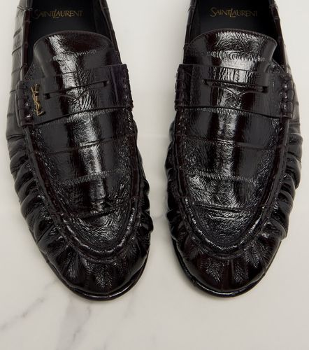 Mocassins Cassandre en cuir façon croco - Saint Laurent - Modalova