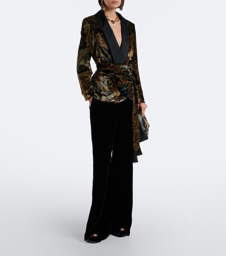 Blazer ceinturé en velours et satin - Etro - Modalova