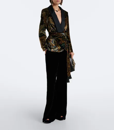 Blazer ceinturé en velours et satin - Etro - Modalova