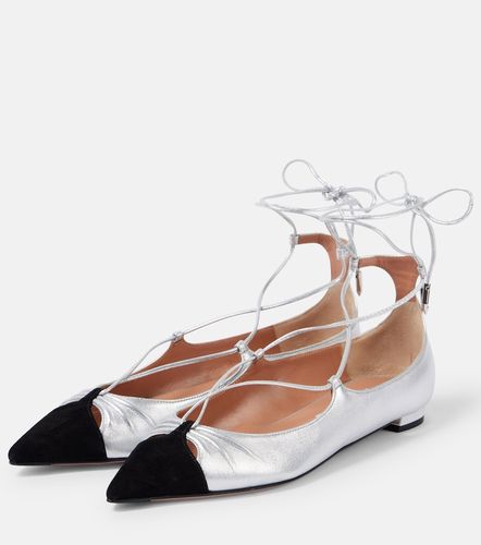 Ballerines Gabi en cuir métallisé et daim - Aquazzura - Modalova