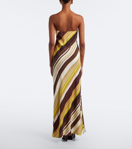 Robe longue bustier en soie à rayures - SIR - Modalova