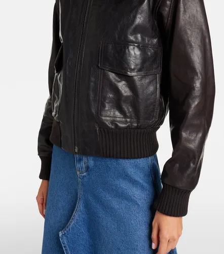 Veste en cuir à col en shearling - Victoria Beckham - Modalova