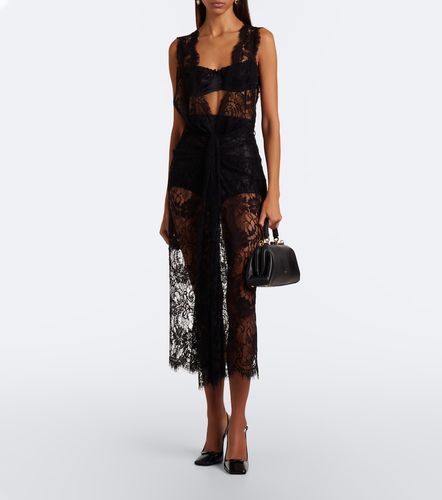 Robe midi en dentelle à fleurs - Dolce&Gabbana - Modalova