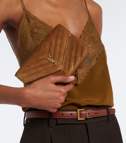 Portefeuille à chaîne Cassandre Mini en daim - Saint Laurent - Modalova