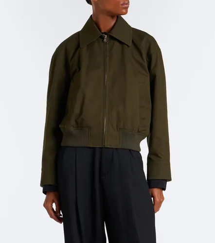 Veste blouson en coton et cuir Intrecciato - Bottega Veneta - Modalova