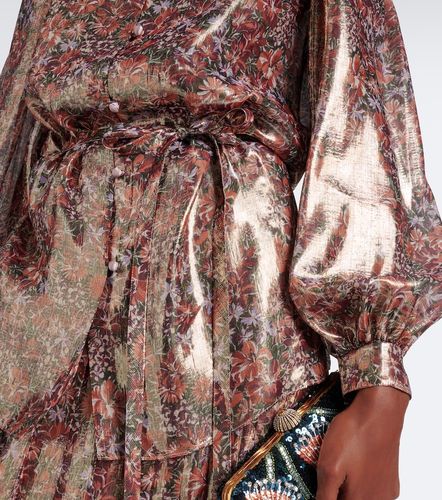 Blouse en lamé de soie mélangée à fleurs - Valentino - Modalova