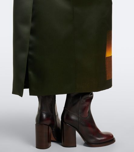 Jupe midi en satin à imprimé - Dries Van Noten - Modalova