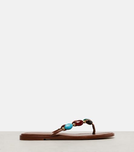 Tongs Shanti en cuir à ornements - Gianvito Rossi - Modalova