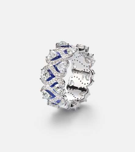 Bague Roman Heart en or blanc 18 ct, émail et diamants - Kamyen - Modalova
