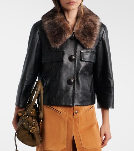 Chloé Veste en cuir et shearling - Chloe - Modalova