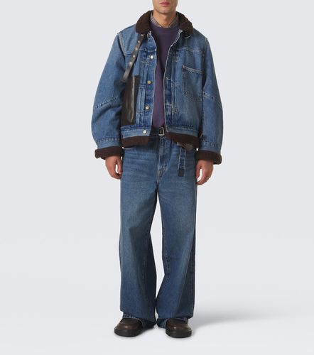 Sacai Veste en denim et cuir - Sacai - Modalova