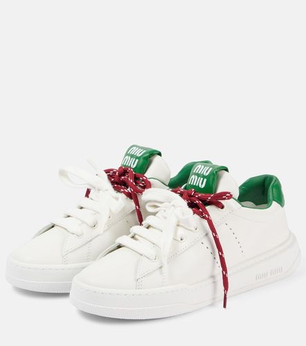 Miu Miu Baskets en cuir à logo - Miu Miu - Modalova